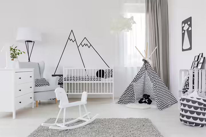 Play with contrast, toddler room idea for boys and girls Play with contrast, toddler room idea for boys and girls