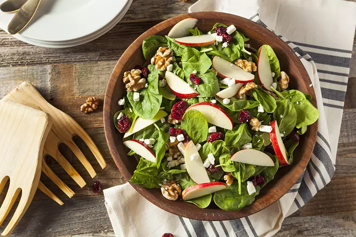 Apple Walnut Spinach Salad