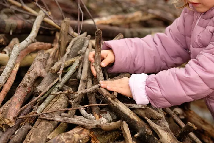 Building a pyramid, outdoor activities for babies