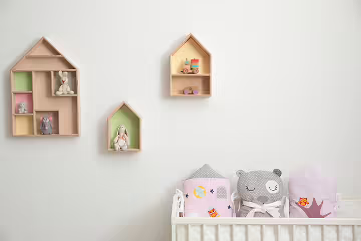 Floating shelves storage idea for kids Floating shelves storage idea for kids