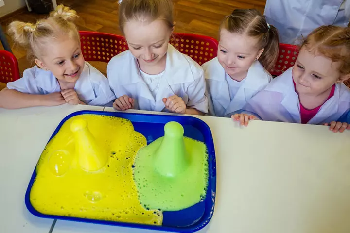 Making volcanoes, outdoor activities for babies