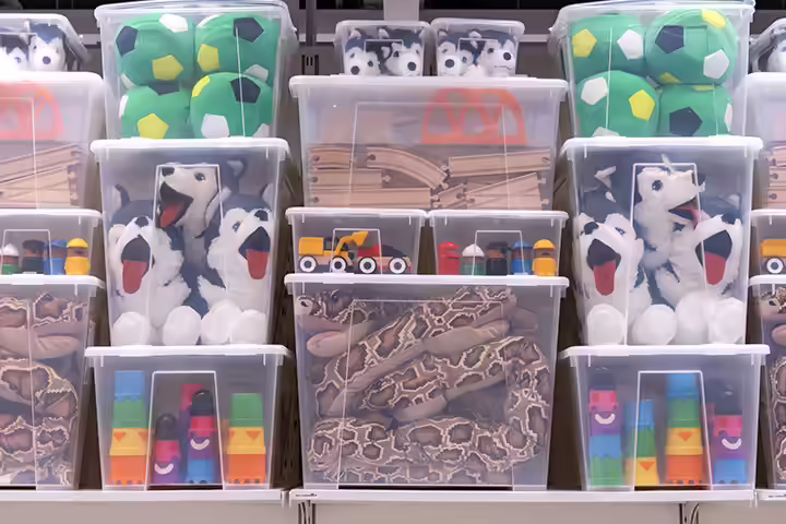 Plastic containers storage idea for kids Plastic containers storage idea for kids