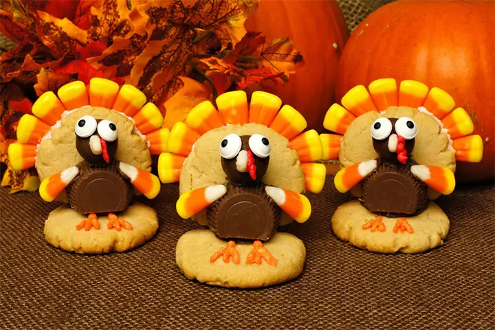 Thanksgiving Turkey Shaped Cookies