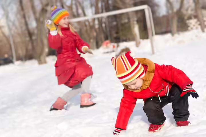 Target practice, snow activity for preschoolers