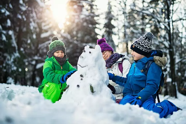 Snow creatures, snow activity for preschoolers