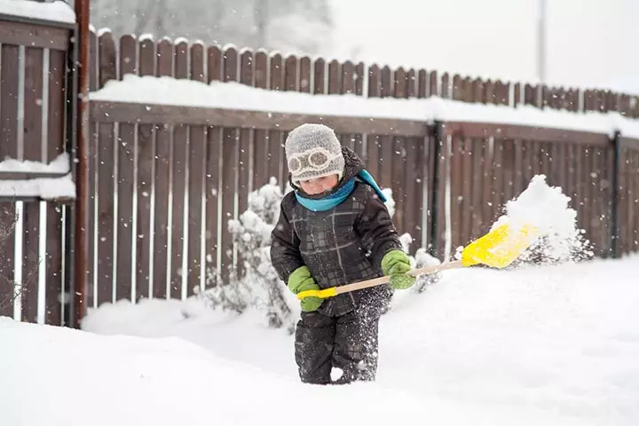 Snow shoveling activity for preschoolers