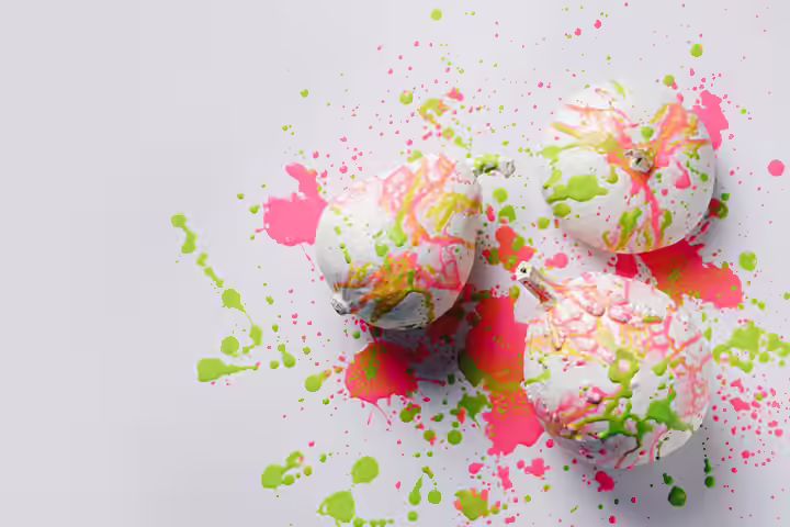 Abstract splatter pumpkin idea for kids Abstract splatter pumpkin idea for kids