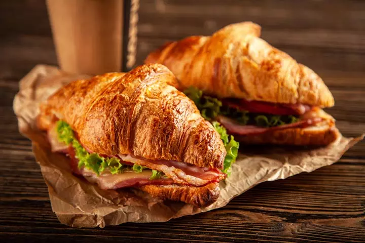 BLT croissant sandwich healthy snacks for kids