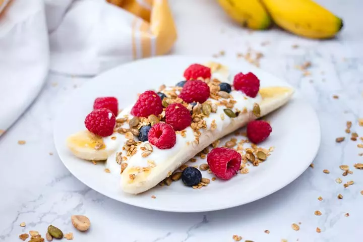 Banana split healthy snacks for kids