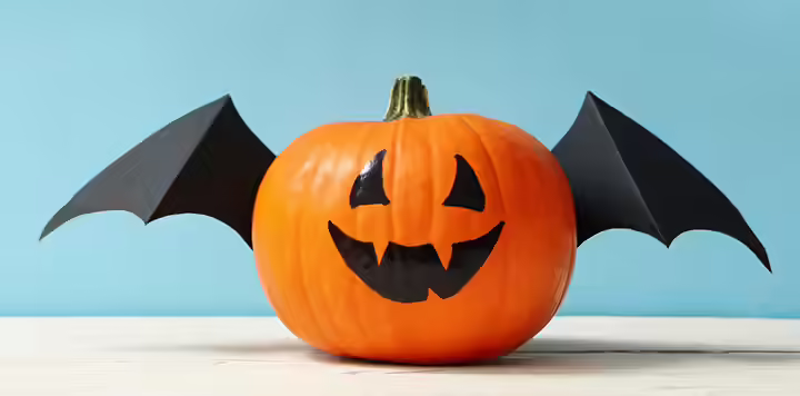 Bats on pumpkin, pumpkin painting idea for kids Bats on pumpkin, pumpkin painting idea for kids