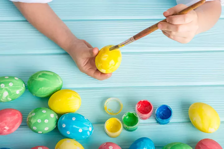 Easter egg paint art, easter activity for toddlers