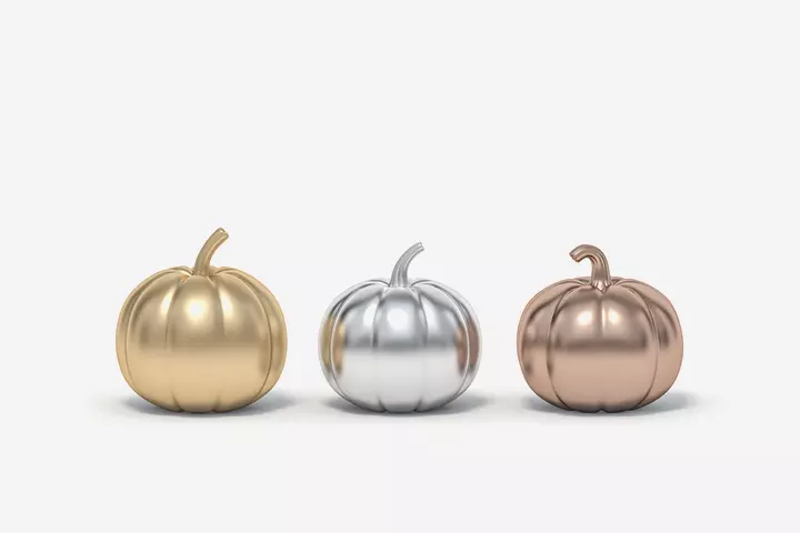 Elegant DIY metallic pumpkin painting idea for kids