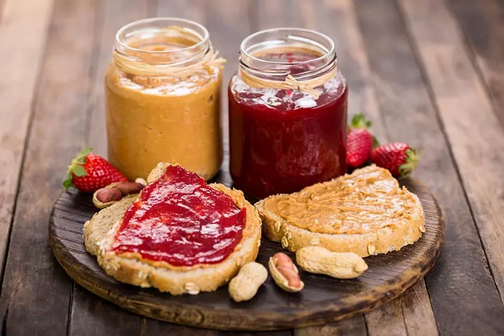 Peanut butter and jam sandwich healthy snacks for kids