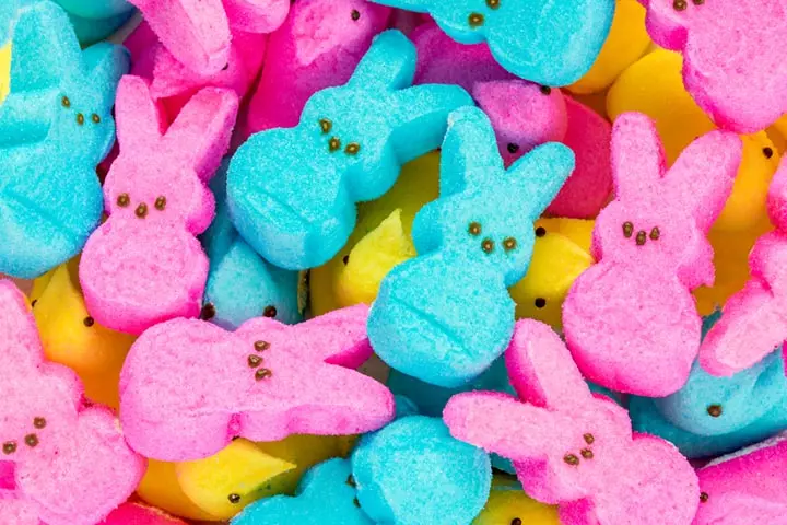 Peeps marshmallow playdough, easter activity for toddlers