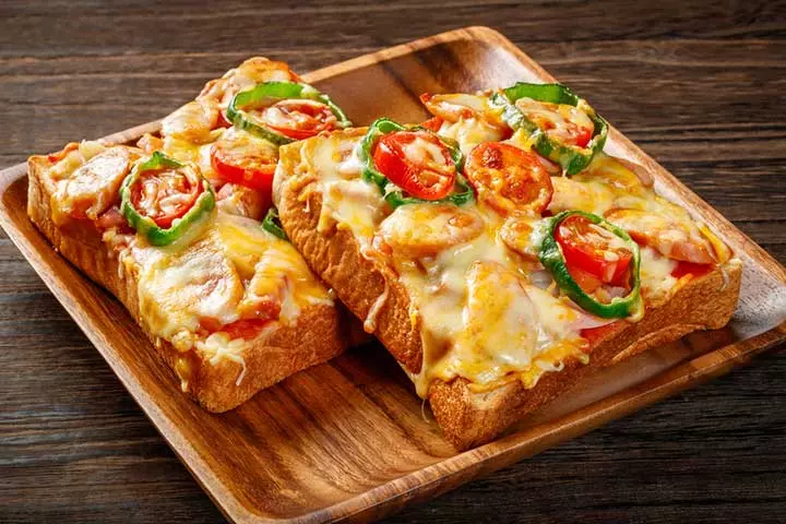 Pizza toast healthy snacks for kids