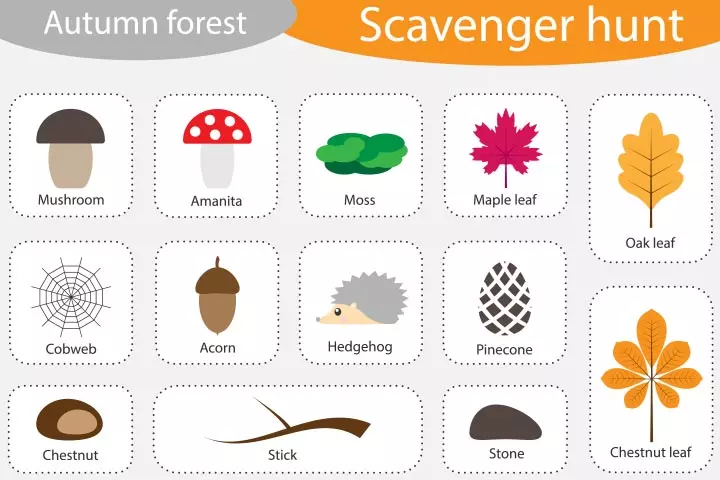 Seasonal scavenger hunt for toddlers