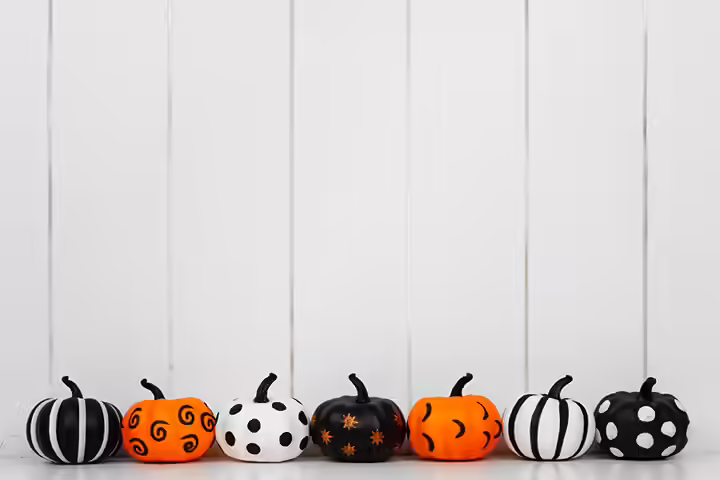Spots and stripes pumpkin painting for kids Spots and stripes pumpkin painting for kids