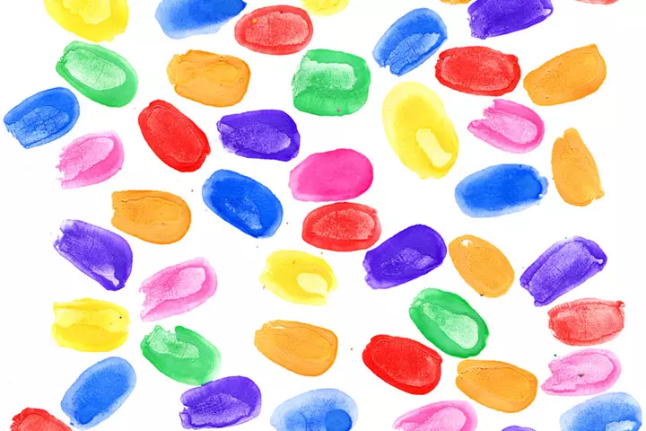 Thumbprint rainbow activity for preschoolers