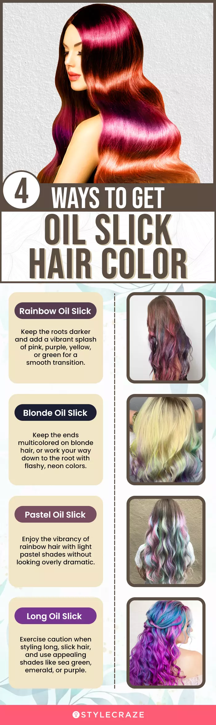 4 ways to get oil slick hair color (infographic)