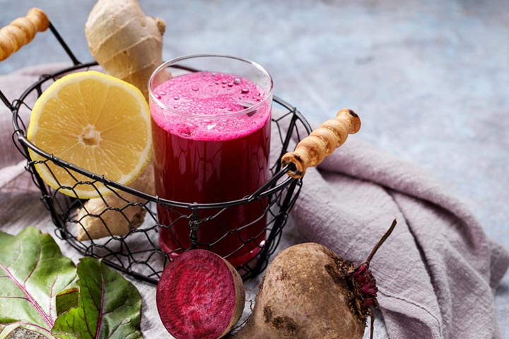 Beet and lemon syrup