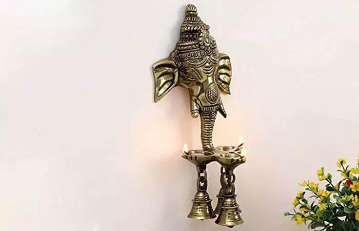 Bel Brass Wall Hanging Ganesh Bhagwan