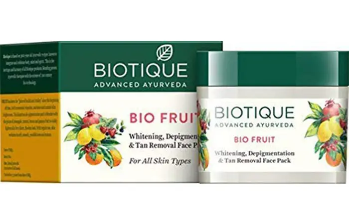 Biotic Bio Fruit Whitening, De-Pigmentation and Tan Removal Face Pack