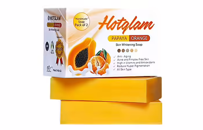 Hotglame Papaya Orange Skin Whitening Soap