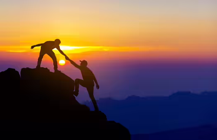Give your friend a helping hand and do not let him lose hope Give your friend a helping hand and do not let him lose hope