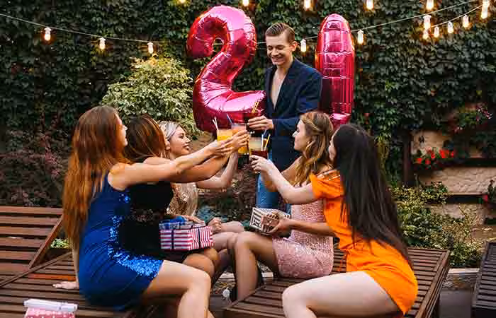 Guy celebrating 21st birthday party