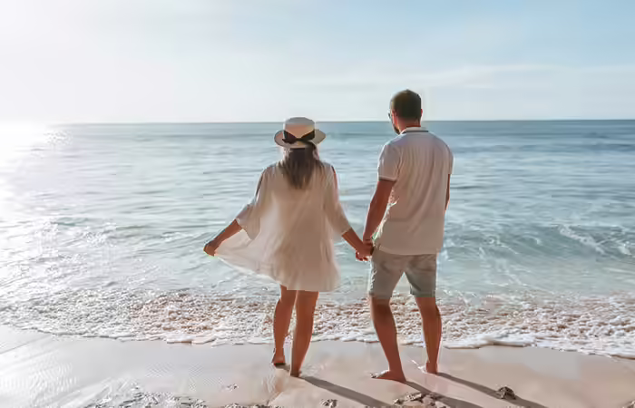 Couple at a beach Couple at a beach