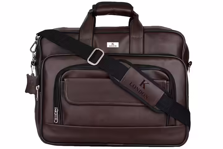 K London Artificial Leather Handmade Laptop Bag