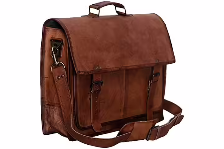 Passion Leather Retro Leather Briefcase Messenger Laptop Shoulder Bag