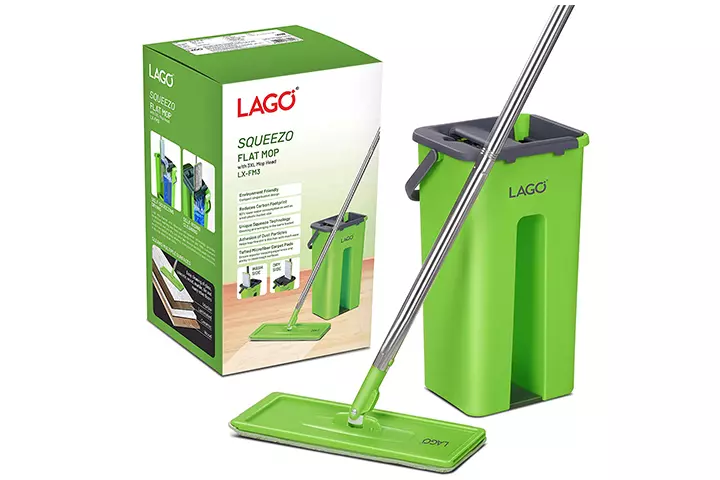 Lago Squeezo Flat Mop With Bucket