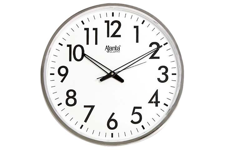 Ajanta Quartz Wall Clock – Silver