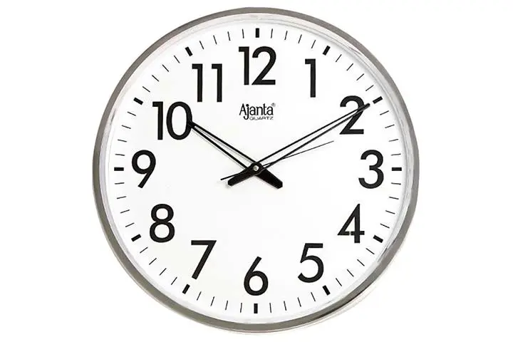 Ajanta Quartz Wall Clock – Silver