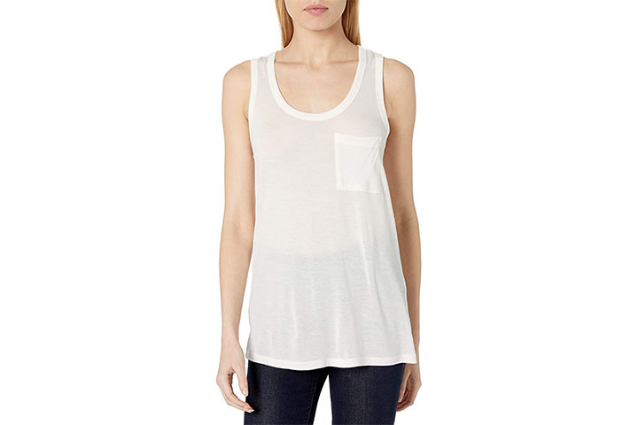 Amazon Brand - Daily Ritual Women's Super Soft Modal Semi-Sheer Pocket Tank Top