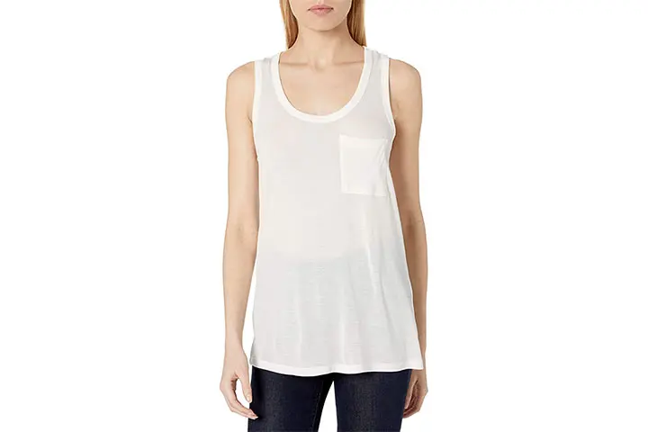 Amazon Brand - Daily Ritual Women's Super Soft Modal Semi-Sheer Pocket Tank Top