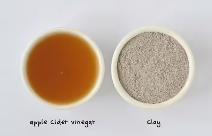 Bentonite clay and apple cider vinegar rinse