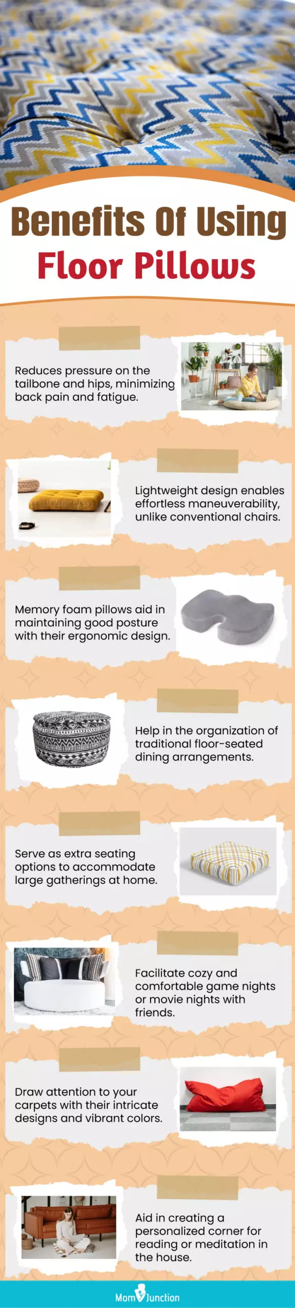 Benefits Of Using Floor Pillows (infographic)