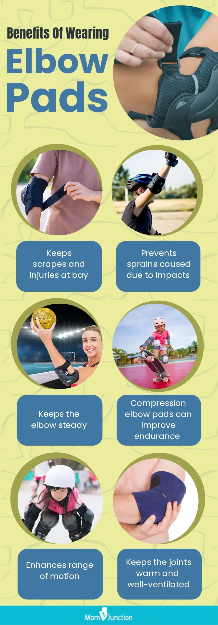 Benefits Of Wearing Elbow Pads (infographic)