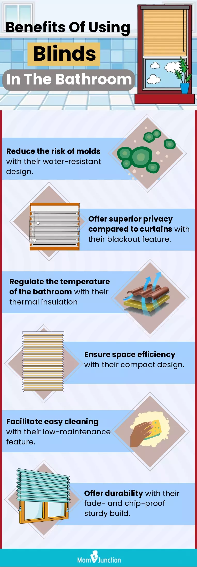 Benefits Of Using Blinds In The Bathroom (infographic)