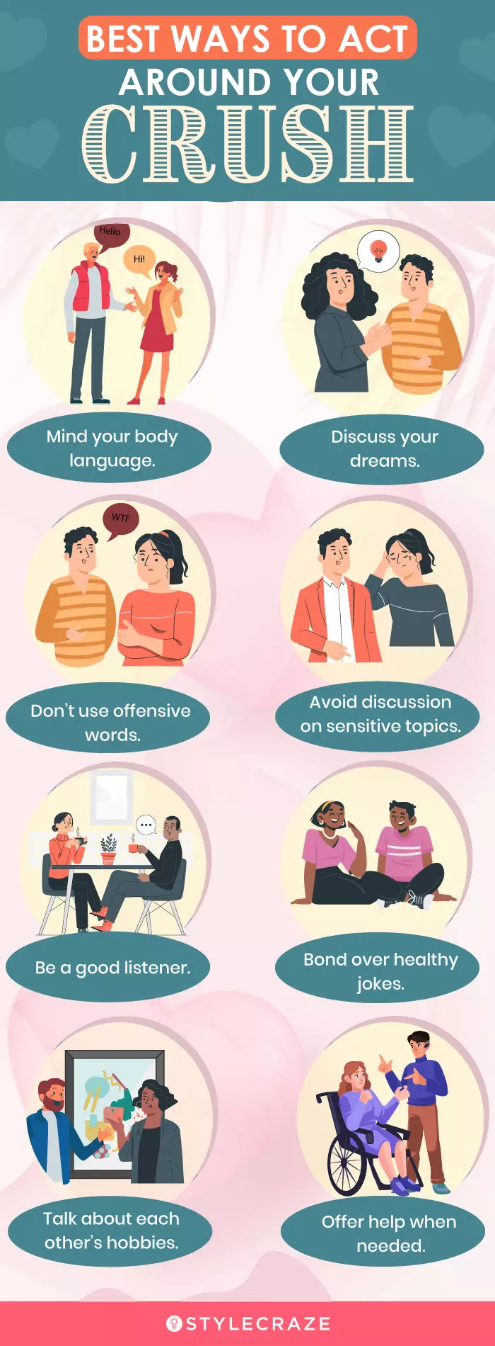 best ways to act around your crush (infographic)