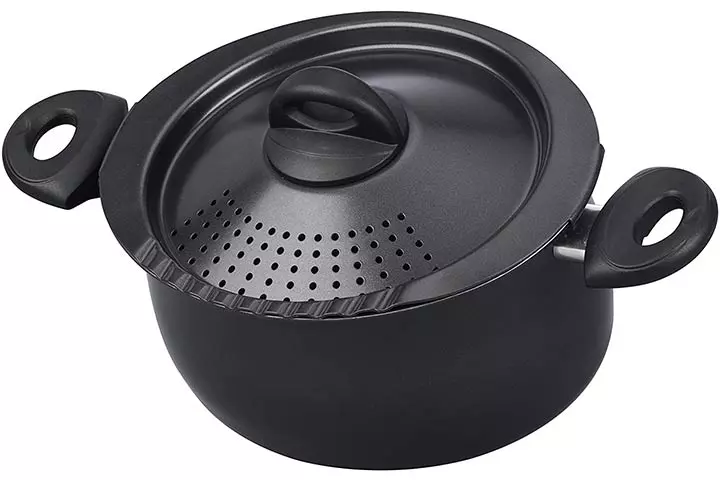 Bialetti 07265 Oval Pasta Pot with Strainer Lid