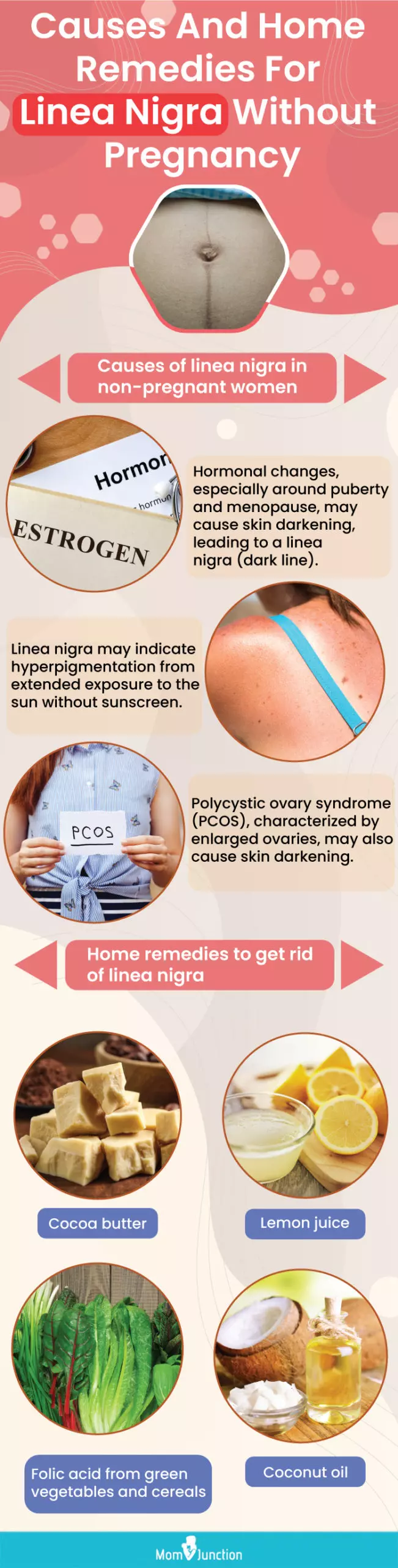 causes and home remedies for linea nigra without pregnancy (infographic)