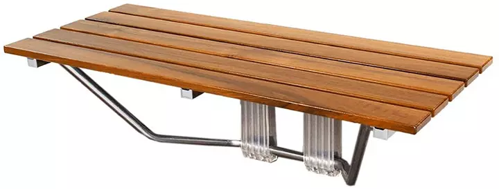 Clevr Teak Wood Modern Folding Shower Seat