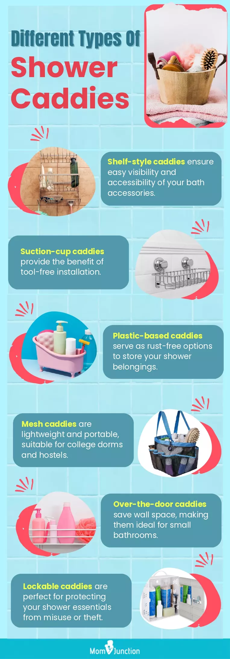 Different Types Of Shower Caddies (infographic)