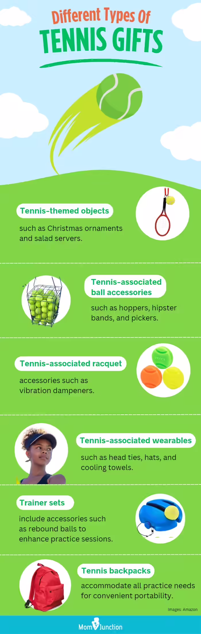 Different Types Of Tennis Gifts (infographic)