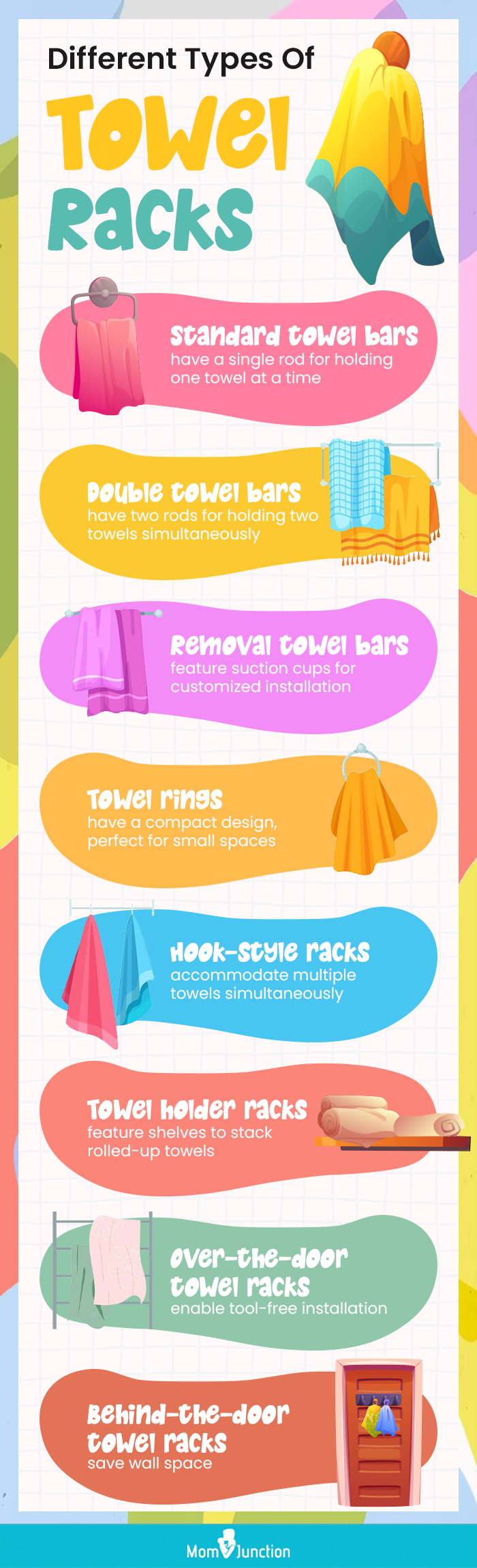 Different Types Of Towel Racks (infographic)