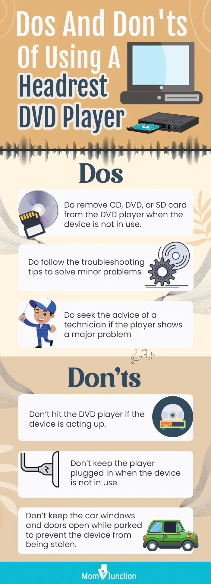 Dos And Don'ts Of Using A Headrest DVD Player (infographic)