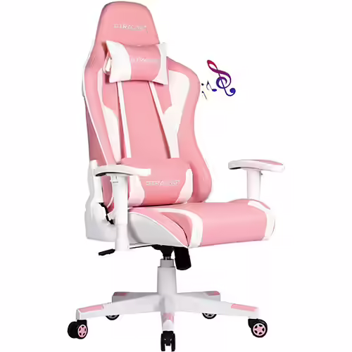 GTRACING Gaming Chair with Speakers Bluetooth Music Video Game Chair Audio Ergonomic Design Heavy Duty Office Computer Desk Chair（Blue）